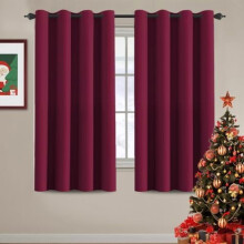 Cuirtíní Dorcha Teirmeacha Ultra-Bhog Dearg Grommet 52x63 orlach