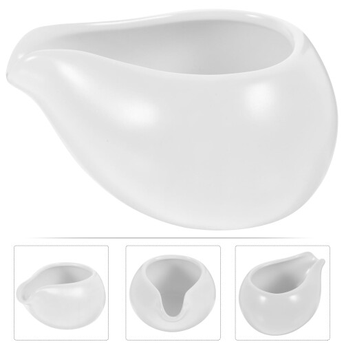 Ceramic Honey Pitcher 1Pack 9.5x5cm White for Restaurant and Hotel Use