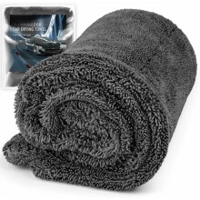 Microfiber Car Drying Towel, 24x16", 1200 GSM, Twist Pile, Absorbent & Quick-Dry, Grey, Pack of 1