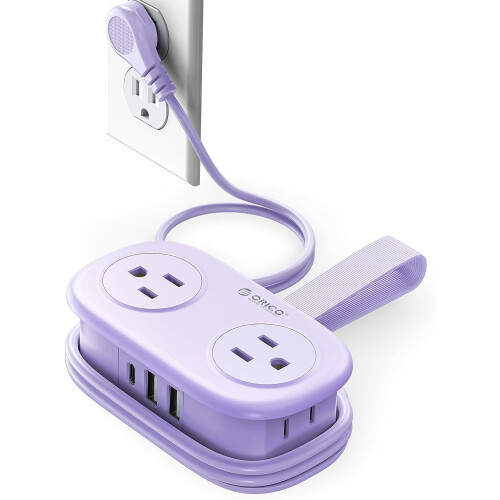 ΜωβΠολυπρίζο Ταξιδιού 7 σε 1 με 4 AC, 2 USB-A, 1 USB-C