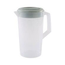 Carafe à eau en plastique de 2 L avec couvercle, sans BPA, idéale pour mélanger boissons, thé, jus, lait, boissons chaudes ou froides.