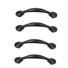 Poignée de porte noire, bouton de tiroir, bouton de meuble (4 pièces)