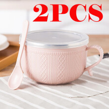 Lot de 2 bols à soupe en céramique avec poignées, compatibles micro-ondes et four, 14 x 9,5 cm, pour soupes, céréales, salades – Compatibles
