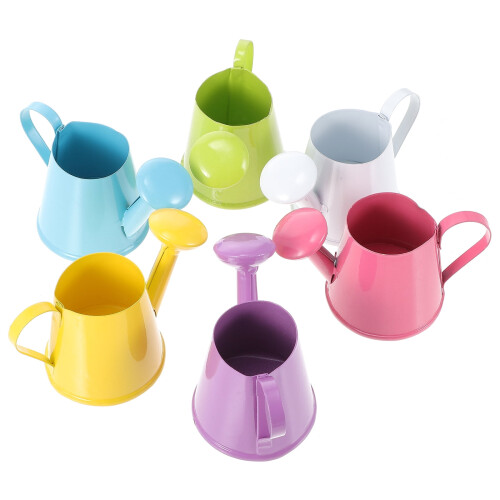 Conjunto de 6 Mini Chaleiras e Regadores - Brinquedos Infantis Retrô