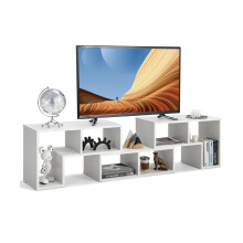 Armário de TV de madeira de 3 partes para TVs até 65" Suporte de TV livremente combinável branco