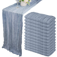 12-pakning bordløpere i osteduk - 35 x 120 tommer (10 fot/13 fot) bohemsk gasbind, romantisk stil, til bryllup, utdrikningslag,