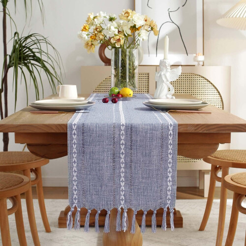 Τραπεζομάντιλο από λινό σε χρώμα boho 13x72 εκ.