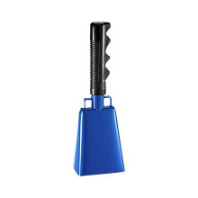 9" Loud Metal Cow Bell with Handle – Orange, Compatible with Football Games, Graduation, Marathon & Wedding Cheering