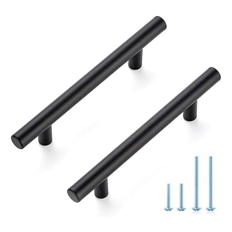 30-Pack 6" Matte Black Cabinet Pulls, 96Mm Hole Center, Stainless Steel, Compatible With Standard Cabinets 9357860891905