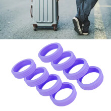 8PCS Silicone Luggage Suitcase Wheels Cover Noise Reducing Purple for Home Use