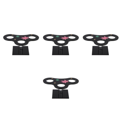 4Pièces Stand Noir Pour Rouleaux Sushi Cornets Dessert 2