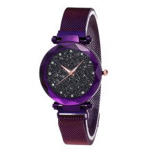 DESIGNICE Dameshorloges, Sprankelend Sterrendesign, Stevige Band, Nauwkeurig Quartz Uurwerk, Kantoorcadeau voor Dames, Paars