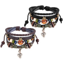 2 Sets Bracelet Punk Multi Layered Bracelets for Teens Beaded String Jewelry Goth Women Gothic Cosplay Accessories