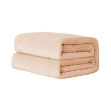 Throw Blanket for Couch, Corals Velvet Blanket Solid Color Super Soft Air Conditioning Fleece Blanket for Sofa Bedroom Living Room, Beige