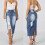 YOUSNH Γυναικεία Φούστα Denim με Ψηλόμεσο Σχέδιο και Σχέδιο, Γυναικείες Φούστες, Μπλε 1