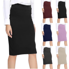 Gonne da donna, gonne casual da donna, gonna lunga morbida da donna a vita alta casual color vino M