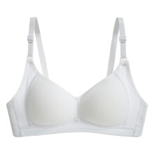 Bügelloser Damen-BH, Pepper-BH für kleine Brüste, einfarbig, bügellos, atmungsaktiv, bequem, locker, dünn, weiß, Größe L