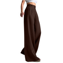 lulshou Pantaloni da donna eleganti Primavera e autunno Pantaloni da completo a gamba dritta Pantaloni a vita alta tinta unita Versatili per ufficio