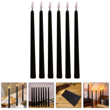 Sorte flammeløse plastiklys, 6 stk. 11 tommer