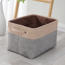 Caja de almacenamiento de tela plegable con asas dobles, 15 x 11 x 9,5 pulgadas.