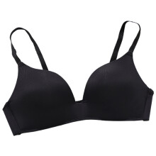 3/4-Cup-Einlagen, bügelloser, verstellbarer Schulterträger, nahtloser Push-up-BH für Damen, dünne Unterwäsche (Schwarz, 32A)