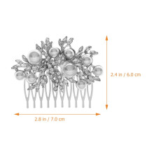 Peigne à cheveux élégant en cristal argenté de 7,6 cm (3 pouces), bijou chic pour mariée et cérémonie de mariage.
