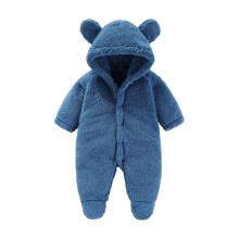 Babyrompertje met capuchon, warme jumpsuit voor de herfst en winter.