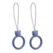 Confezione da 2 cordini ad anello in silicone a forma di orsetto