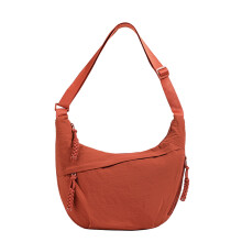 Bolsa transversal feminina Ediodpoh, lisa e minimalista, em nylon, ideal para uso diário e viagens, na cor laranja.