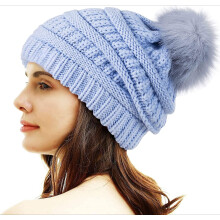 Dames wintermuts met pompon en warme fleecevoering