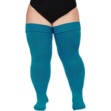 Plus Size Dam Lårhöga Strumpor för Tjocka Lår - Extra Långa Tjocka Over-Knee Strumpor - Benvärmare Strumpor