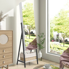 Armário para joias com espelho e iluminação LED de 3 cores 41,5 x 37 x 157 cm branco