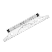 Witte plastic multifunctionele tekenliniaal – 30,5 cm