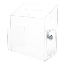 Spendenbox aus transparentem Acryl, 22 x 21 x 10 cm