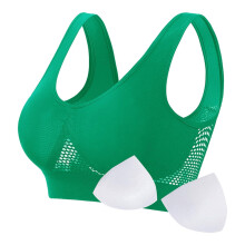 lulshou Sportbeha in de uitverkoop: Naadloze sportbeha voor dames, zonder beugel, yogabeha, racerback, hardloopbeha met uitneembare pads (groen, S)