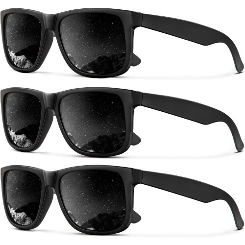 Γυαλιά ηλίου Polarized για άνδρες, γυναίκες, κλασικό ματ μαύρο σκελετό, προστασία UV, 3
