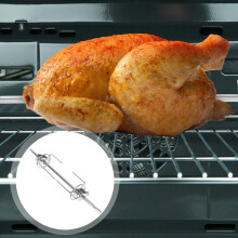 Ensemble de fourchettes de barbecue rotatives en acier inoxydable argentées