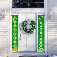 Panneau de porche pour la Saint-Patrick, bannière de bienvenue pour la porte – Décoration de fête intérieure/extérieure