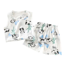 Conjunto de pijama de algodón para niñas: ultrasuave, transpirable, elástico y duradero, mantiene la piel fresca en verano.
