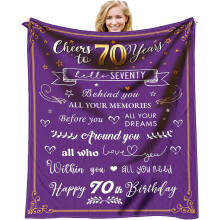 Regali per il 70 compleanno per donne – Coperta in flanella ultra morbida (60x50"), compatibile con le idee regalo per il 1952
