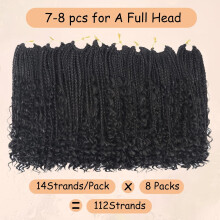 Boho Box Braids Häkelhaar, 30 cm, 8er-Pack, vorgeflochten
