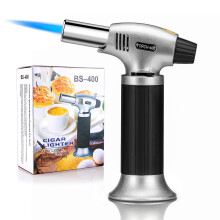 Refillable Culinary Butane Torch with Adjustable Flame & Safety Lock – for Crème Brûlée, Baking, BBQ, Soldering (Butane Not Included)