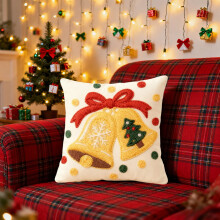 Fodere per cuscini natalizie 45x45 cm - Federe decorative in cotone con cerniera nascosta, decorazioni festive per la casa, ideali per divano e