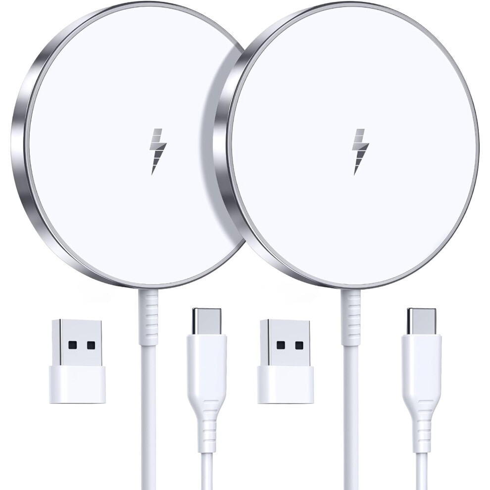 15W Magnetic Wireless Charger 2-Pack For Iphone 17Â12 & Airpods 3/2/Pro Â Compatible With Magsafe 9557311811180