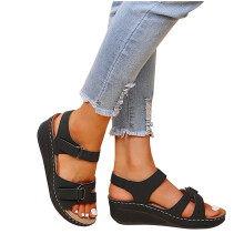 Chinelo feminino de verão, calçado casual, sandália plataforma leve, preto, tamanho 40.