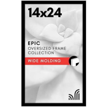 Cadre pour affiche 14x24, plexiglas poli, bois d'ingénierie, noir – Affichage mural vertical/horizontal – Compatible avec la collection Epic