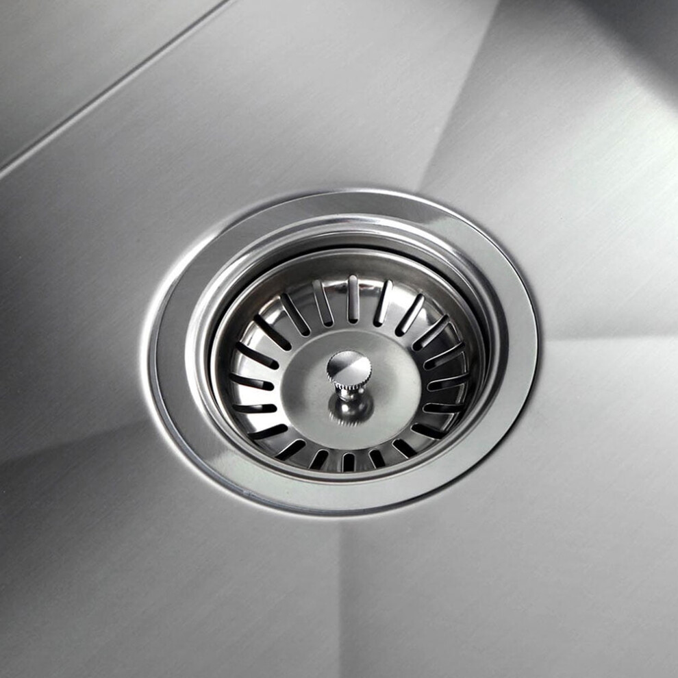 Frcolor Silver Stainless Steel Kitchen Sink Hole Covers For Sink Drain Plug Washing Basin Accessories 2Pcs 9557311811463