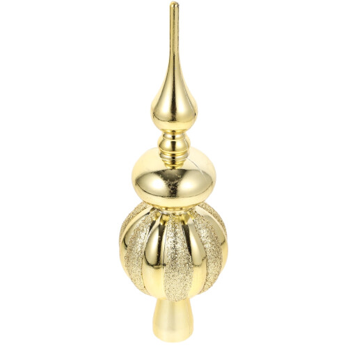Gouden bolvormige plastic kerstboomtopper