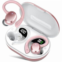 Draadloze oordopjes, Bluetooth 5.4, 68 uur speeltijd, LED-display, ENC-microfoon, IPX7 waterdicht, sportieve oorhaakjes — Compatibel met iPhone en