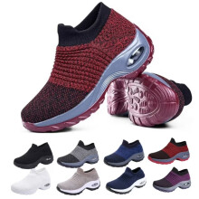 Dames instapsneakers, orthopedische wandelschoenen voor dames, comfortabele sneakers met voetboogondersteuning en luchtkussenzool voor hardlopen en